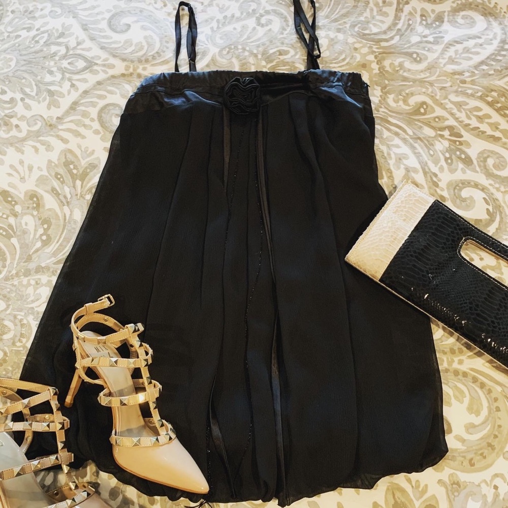 Black scrappy bubble dress